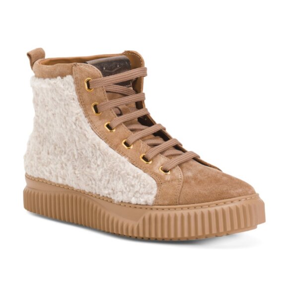 Voile Blanche Shoes - VOILE BLANCHE Cream Amice Leather And Suede Booties